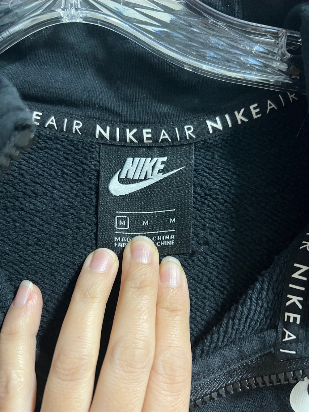 Nike Air 3/4 half Cropped Sweater & Lavender Crewneck size M Embroidered hit - Picture 5 of 7